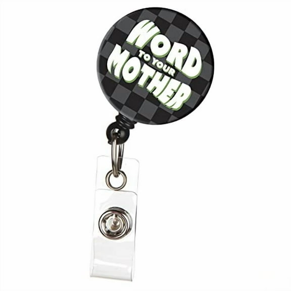 ID Avenue Retractable Badge Holder 32" Nurse Badge Reels Retractable for Nurses Doctors Teachers Students with 360 Swivel Alligator Clip cute badge holder (Word To Your Mother)