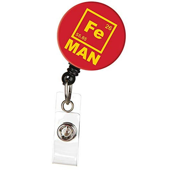 ID Avenue Retractable Badge Holder 32" Nurse Badge Reels Retractable for Nurses Doctors Teachers Students Office Worker with 360° Swivel Alligator Clip Cute Badge Holder (Iron Man (Fe))