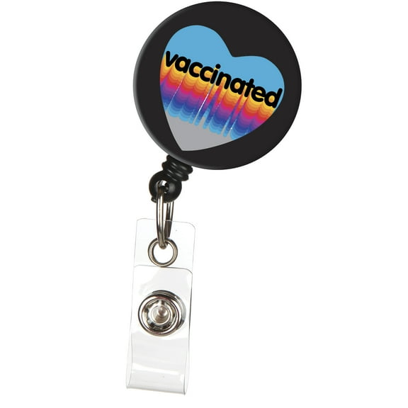 ID Avenue Vaccinated Retractable ID Badge Reel Name Card Badge Holder with Alligator Clip