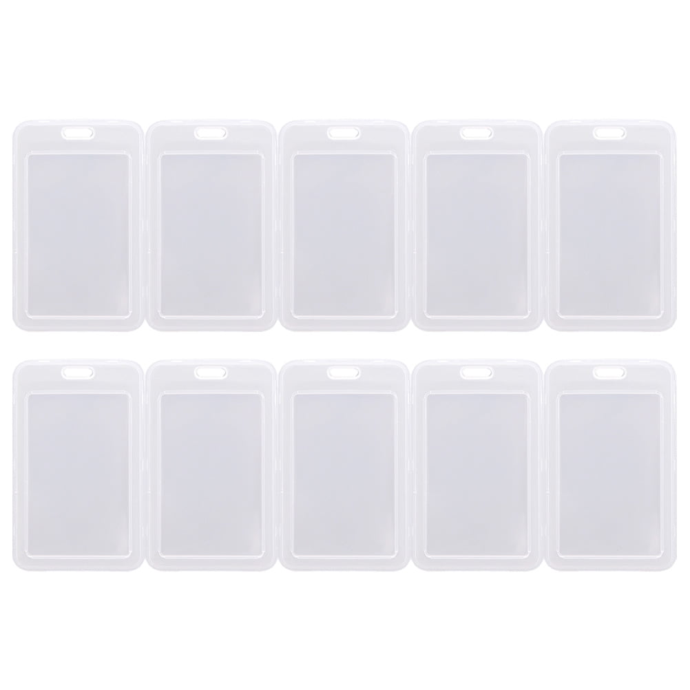 ID Badge Holder 20pcs Durable Waterproof Plastic ID Badge Holders Transparent Name Tag Holders