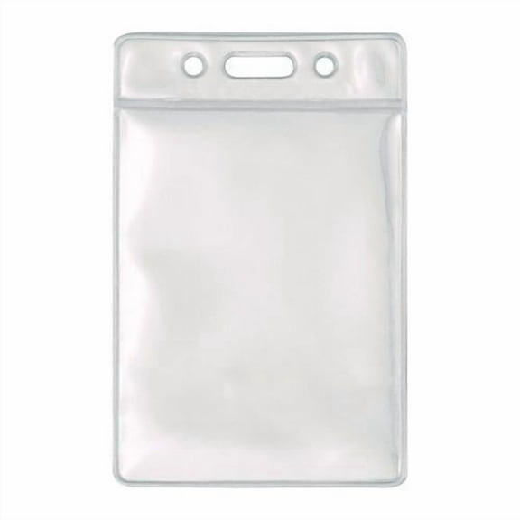 ID Badge Holder, Clear, Vertical Orientation, 2.38 x 3.5 Insert, 50/Pack | Bundle of 2