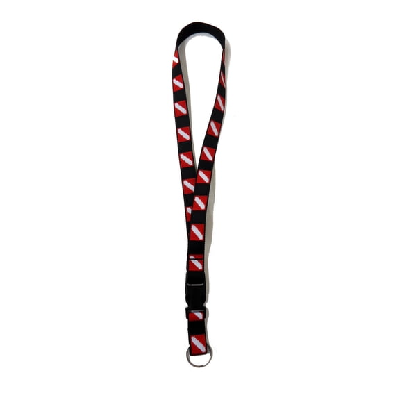 ID Badge Holder Lanyard Keychain Strap Necklace Scuba Diving Flag Logo