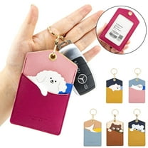 ID Badge Holder with Keychain, Cute Cartoon Card Cover Name Tag Pendant Vertical ID Protector Bage for Nurse Nursing Doctor Teacher Student