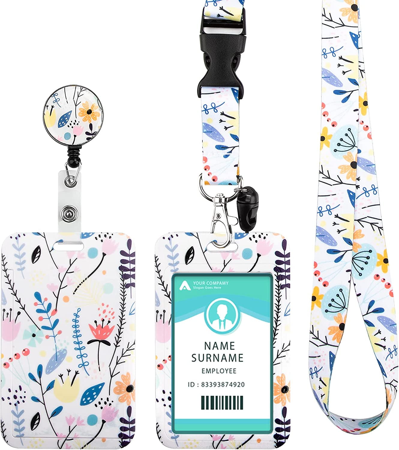 Zoizocp Durable Badge Reels, Polyester Multicolor