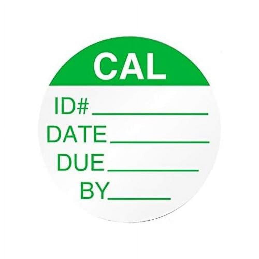 ID…" Calibration Label, 3/4" Round, Flexible White Vinyl With Permanent