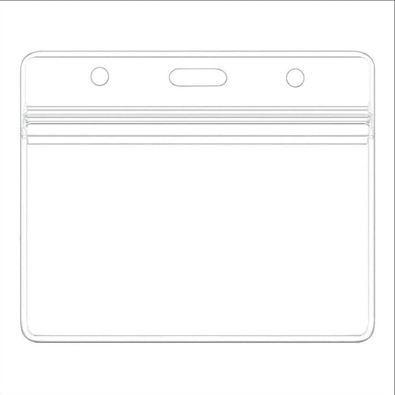 ID Card Holder, Waterproof Clear PVC Horizontal Style, 10 Pack Transparent Badge Holders with Slot and Holes for Office School Worker Student Name Cards Driver Licenses Exhibition Event Pass
