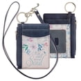 thumbnail image 1 of ID Card Holder It is Well With My Soul  Gray/Pink Floral Faux Leather Zip ID Case, Keychain Slim Front Pocket Wallet for Women w/Detachable Lanyard Neck Strap, 1 of 2