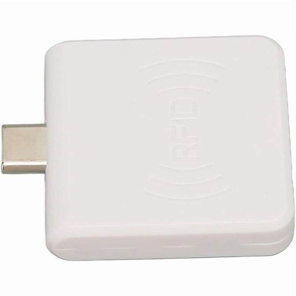 ID Card Reader, Credit Card Reader Type C Interface ID Mobile Phone Card Reader 125Khz Portable Smart Card Reader,White