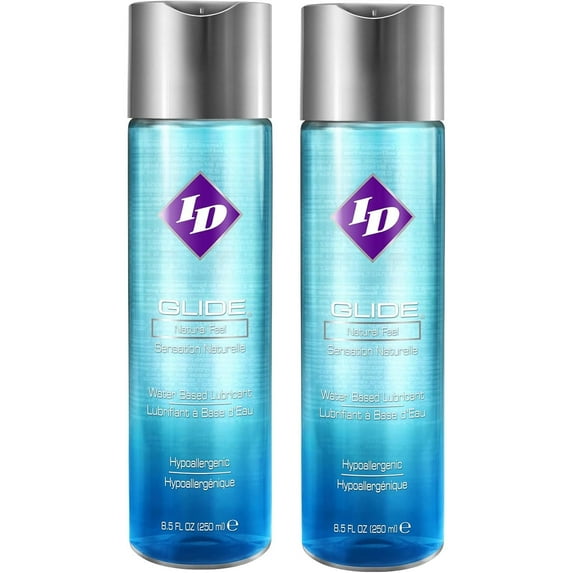 ID Glide 8.5 fl oz Personal Lubricant Water Based Lube for Couples Pleasure Women & Men Pleasure Sensation Sex Lube to Enhance Natural Feeling Made in USA by ID Lubricants (2 Pack)