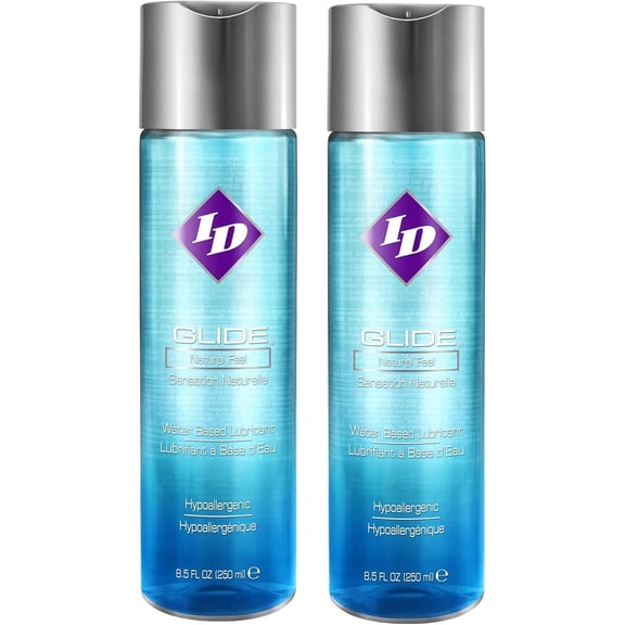 ID Glide 8.5 fl oz Personal Lubricant Water Based Lube for Couples Pleasure Women & Men Pleasure Sensation Sex Lube to Enhance Natural Feeling Made in USA by ZJQF (2 Pack)