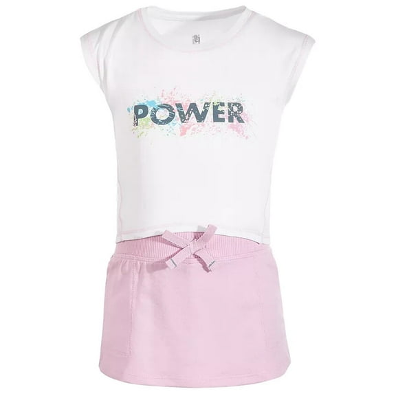 ID IDEOLOGY Little Girls Power Skort Set Pink/ White Size 5