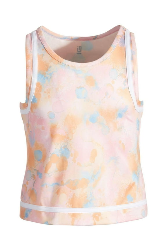 ID Ideology Big Girls Dreamy Bubble Printed Tank Top with Piping, Created for Macy's - Pink Icing