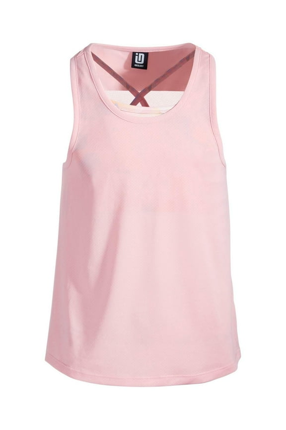 ID Ideology Big Girls Mesh Layered-Look Mesh Tank Top, Created for Macy's - Pink Icing