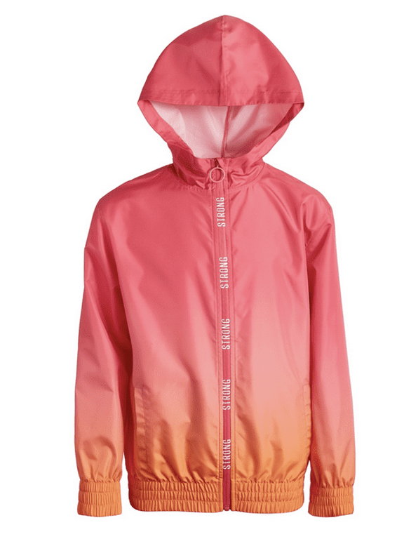 ID Ideology Big Girls Ombre-Print Hooded Jacket- Pink Dragon