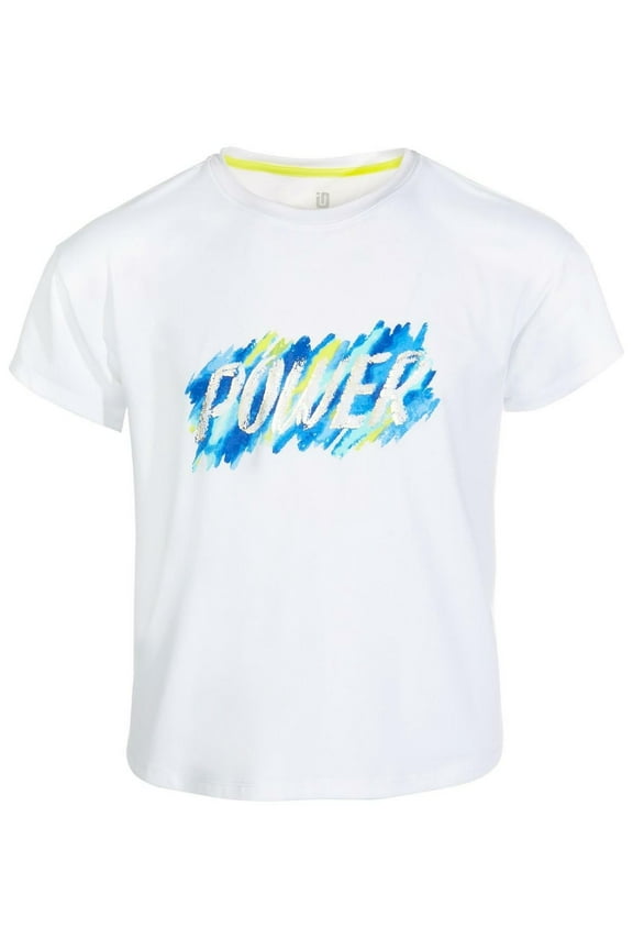 ID Ideology Big Girls Power Flex Stretch Graphic T-Shirt, Created for Macy's - Bright White