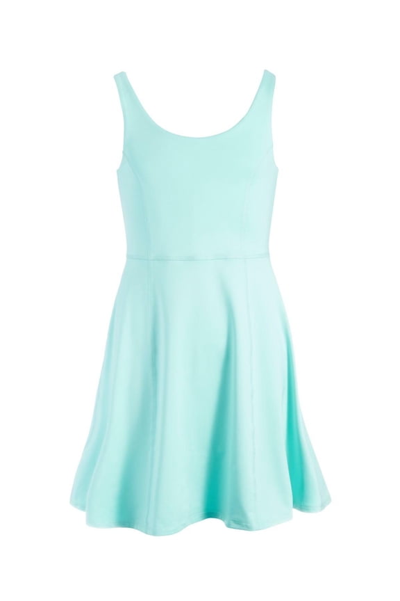 ID Ideology Big Girls Solid Flounce Active Sleeveless Dress, Created for Macy's - Ocean Sigh