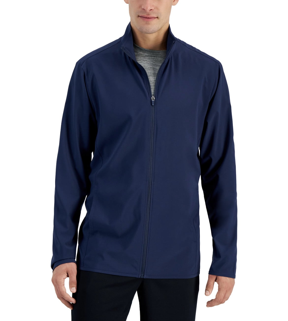 ID Ideology Men s Moisture Wicking Full Zip Jacket Indigo Sea Size S Walmart