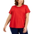 thumbnail image 1 of ID Ideology Plus Size Birdseye Mesh T-Shirt Licorice Red 2X, 1 of 3
