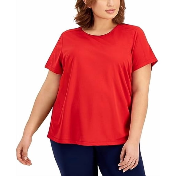 ID Ideology Plus Size Birdseye Mesh T-Shirt Licorice Red 3X