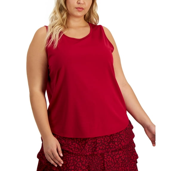 ID Ideology Plus Size Birdseye Mesh Tank Top Posh Berry 2X