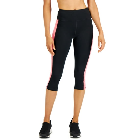 ID Ideology Plus Size Colorblocked Capri Leggings Noir Watermelon 4X