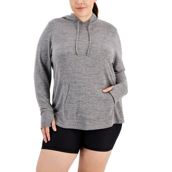 ID Ideology Plus Size Knit Hoodie Storm Grey 2X
