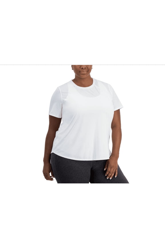 ID Ideology Plus Size Perforated T-Shirt,  Bright White