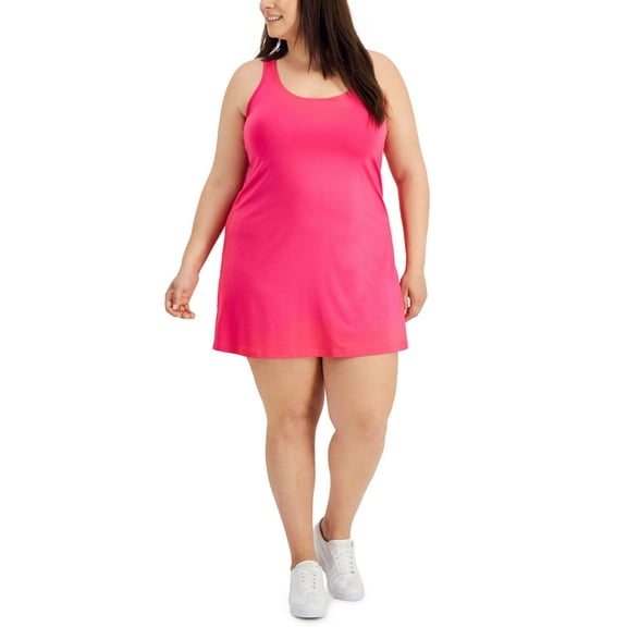 ID Ideology Plus Size Performance Dress Fiery Pink 1X