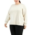 thumbnail image 1 of ID Ideology Plus Size Solid Crewneck Sweatshirt Light Sand Heather 2X, 1 of 1