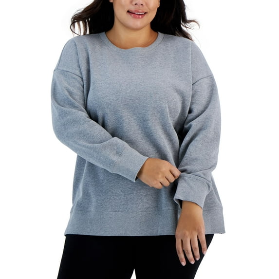 ID Ideology Plus Size Solid Crewneck Sweatshirt Sweat Stormy Heather 4X