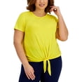thumbnail image 1 of ID Ideology Plus Size Tie Front T-Shirt Bold Lemon 4X, 1 of 1
