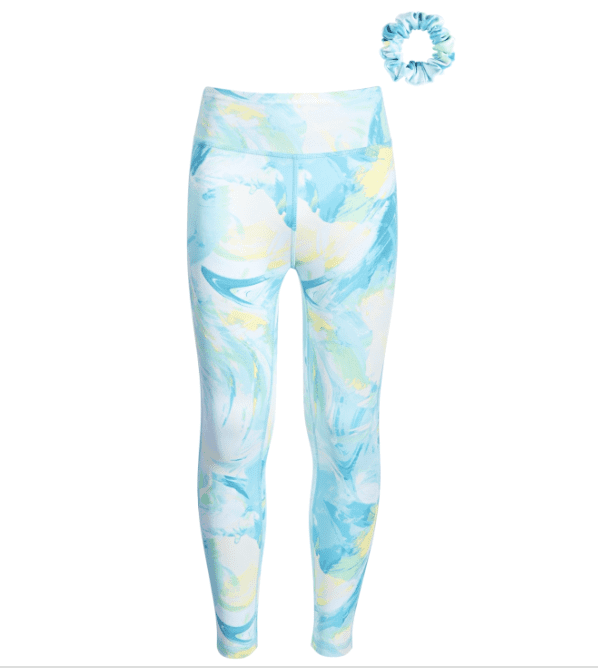 ID Ideology Toddler & Little Girls 2-Pc. Scratched Paint Leggings & Scrunchy Set, Sea Shore