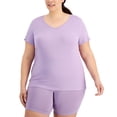 thumbnail image 1 of ID Ideology Trendy Plus Solid V Neck T-Shirt Rhapsody 1X, 1 of 1