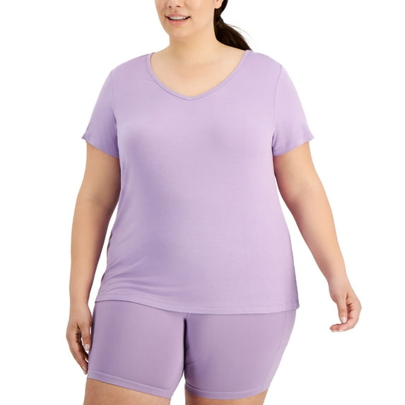 ID Ideology Trendy Plus Solid V Neck T-Shirt Rhapsody 1X