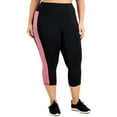 thumbnail image 1 of ID Ideology Women Plus Size Colorblock Leggings, Noir Peachberry, 1X, 1 of 2
