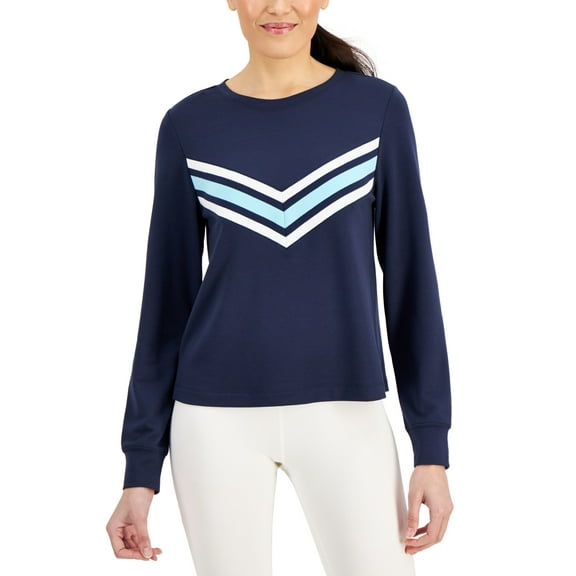 ID Ideology Women's Active Chevron Top Blue Size X-Small