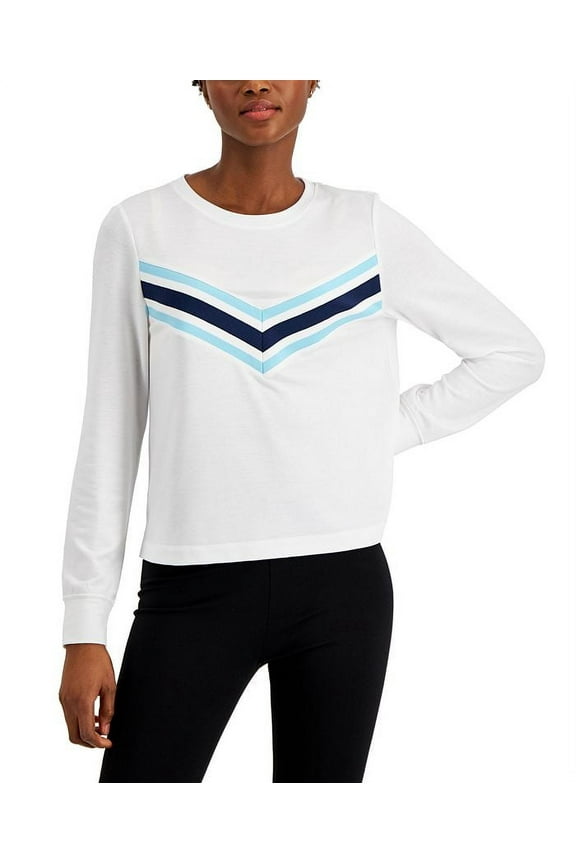 ID Ideology Women's Active Chevron Top White Size Large