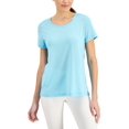 thumbnail image 1 of ID Ideology Womens Active Mesh Back T-Shirt Aqua S, 1 of 3