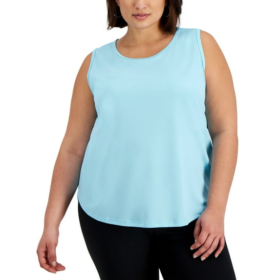 ID Ideology Women's Birdseye Mesh Tank Top Blue Size 3X