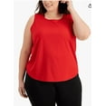 thumbnail image 1 of ID Ideology Women's Birdseye Mesh Tank Top Red Size 1X, 1 of 3
