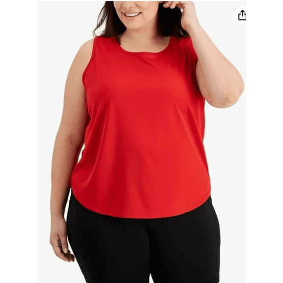 ID Ideology Women's Birdseye Mesh Tank Top Red Size 1X