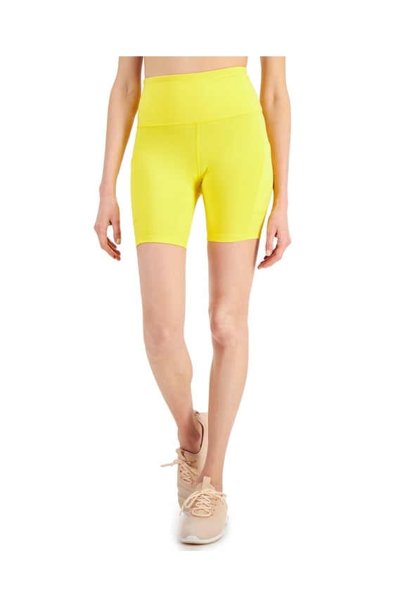 ID Ideology Womens Compression 7 Bike Shorts Bold Lemon XL