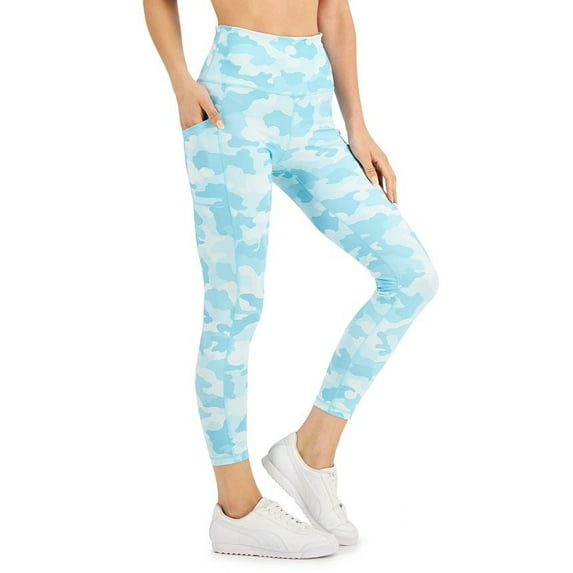 ID Ideology Womens Compression Active 7/8 Ankle Leggings Camo Aquatone M