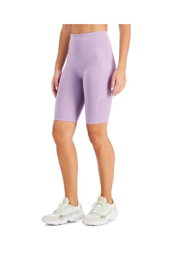 ID Ideology Women's Compression High Rise 10 Bike Shorts Purple Size X-Small