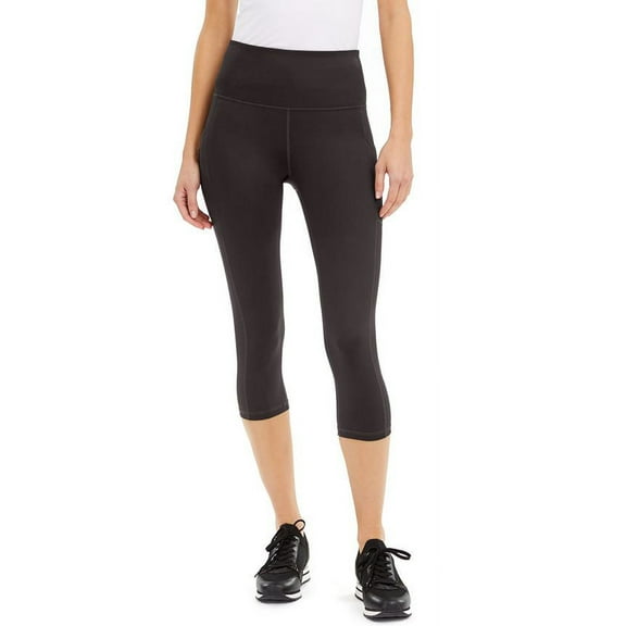 ID Ideology Women's Compression High Rise Side Pocket Cropped Leggings Gray Size Petite M