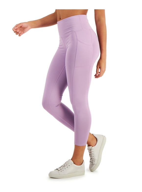 ID Ideology Women's Compression High Waist Side Pocket 7/8 Length Leggings Purple Size Large