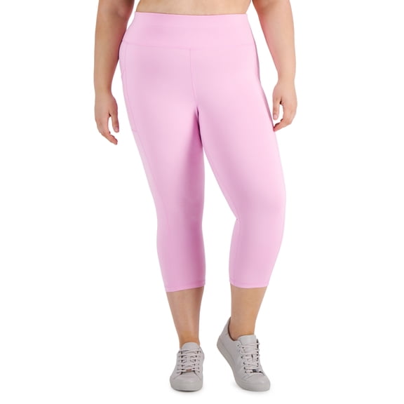 ID Ideology Women's Cropped Leggings Pink Size 2X