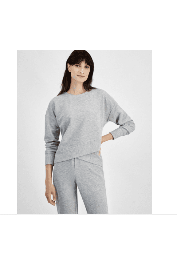 ID Ideology Women's Crossover Top, Created for Macy's - Zinc Heather