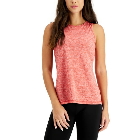 ID Ideology Womens Essentials Heathered Keyhole Back Tank Top Licorice Red M