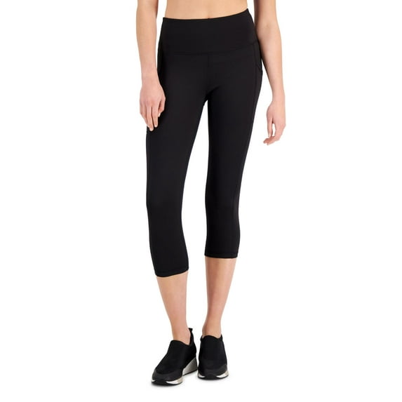 ID Ideology Women's High Rise Side Pocket Cropped Leggings Black Size X-Small